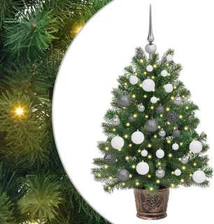 vidaXL kunstkerstboom met standaard, groen, 95 cm, PE en PVC