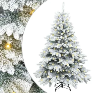 vidaXL kunstkerstboom met standaard, wit, 120 cm, PE en PVC