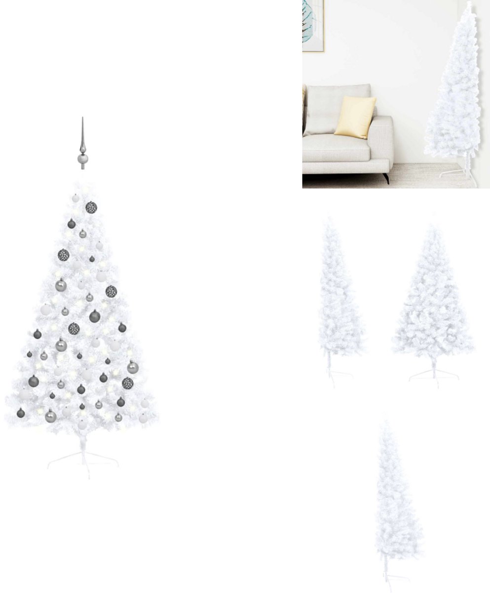 vidaXL Kunstkerstboom met verlichting en kerstballen 150 cm wit