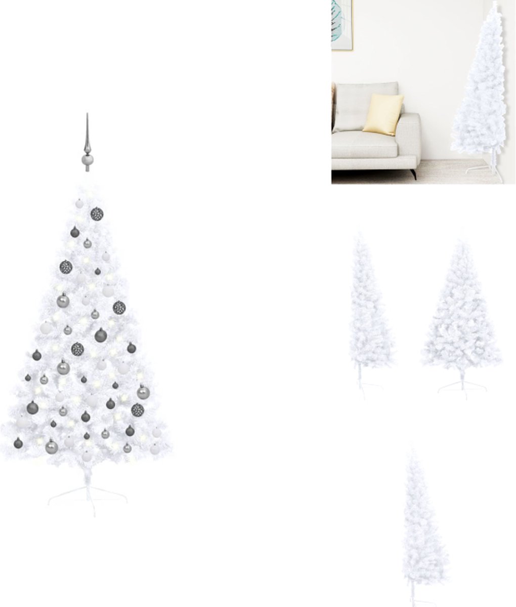 vidaXL Kunstkerstboom met verlichting en kerstballen 150 cm wit