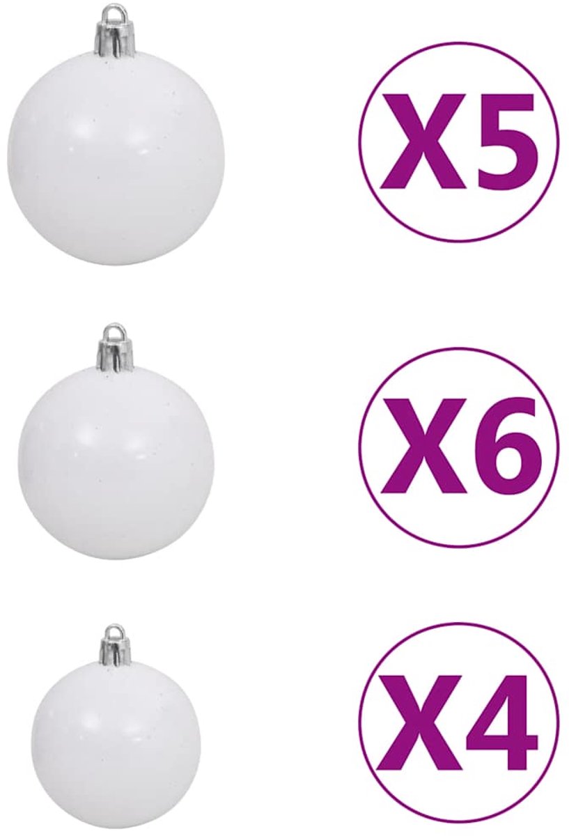 vidaXL Kunstkerstboom met verlichting en kerstballen 150 cm wit