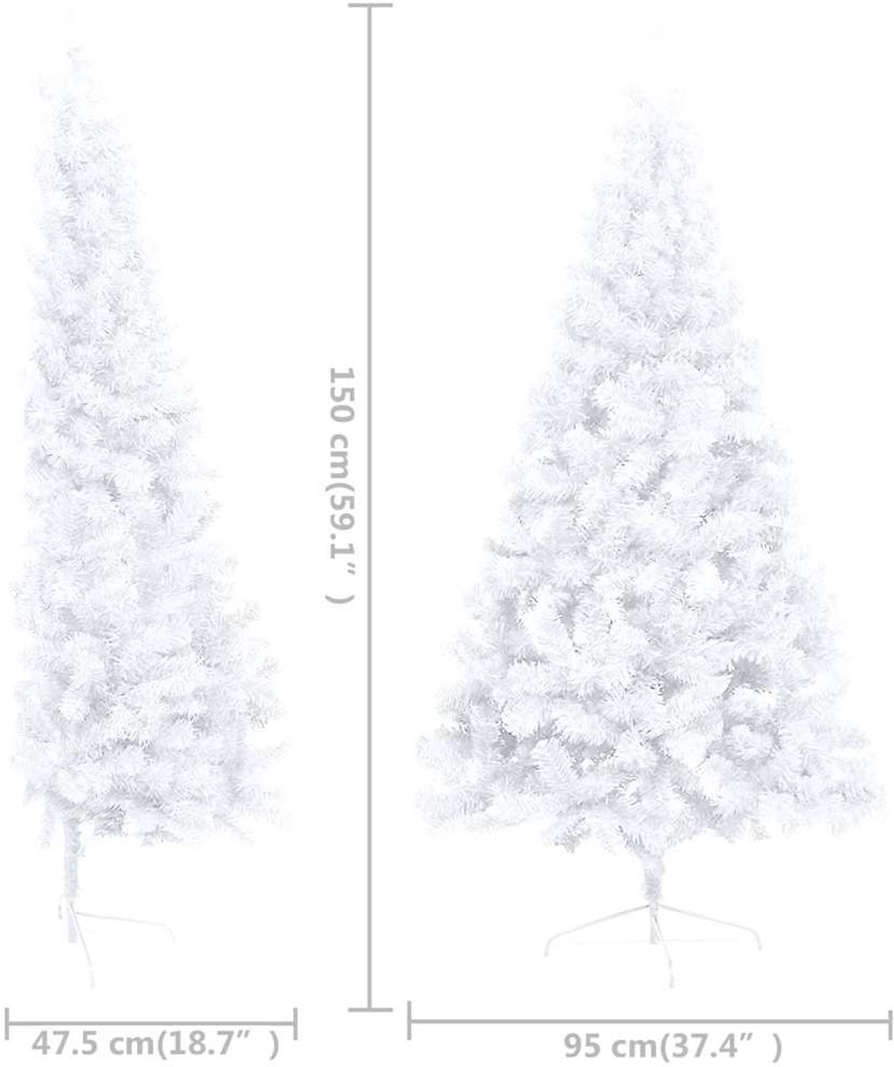 vidaXL Kunstkerstboom met verlichting en kerstballen 150 cm wit