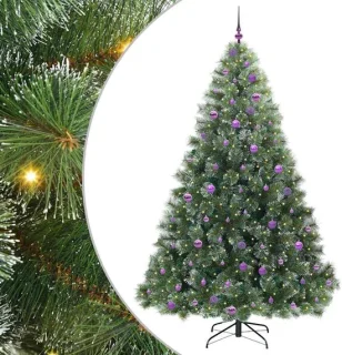 vidaXL kunstkerstboom met verlichting en standaard groen 240 cm