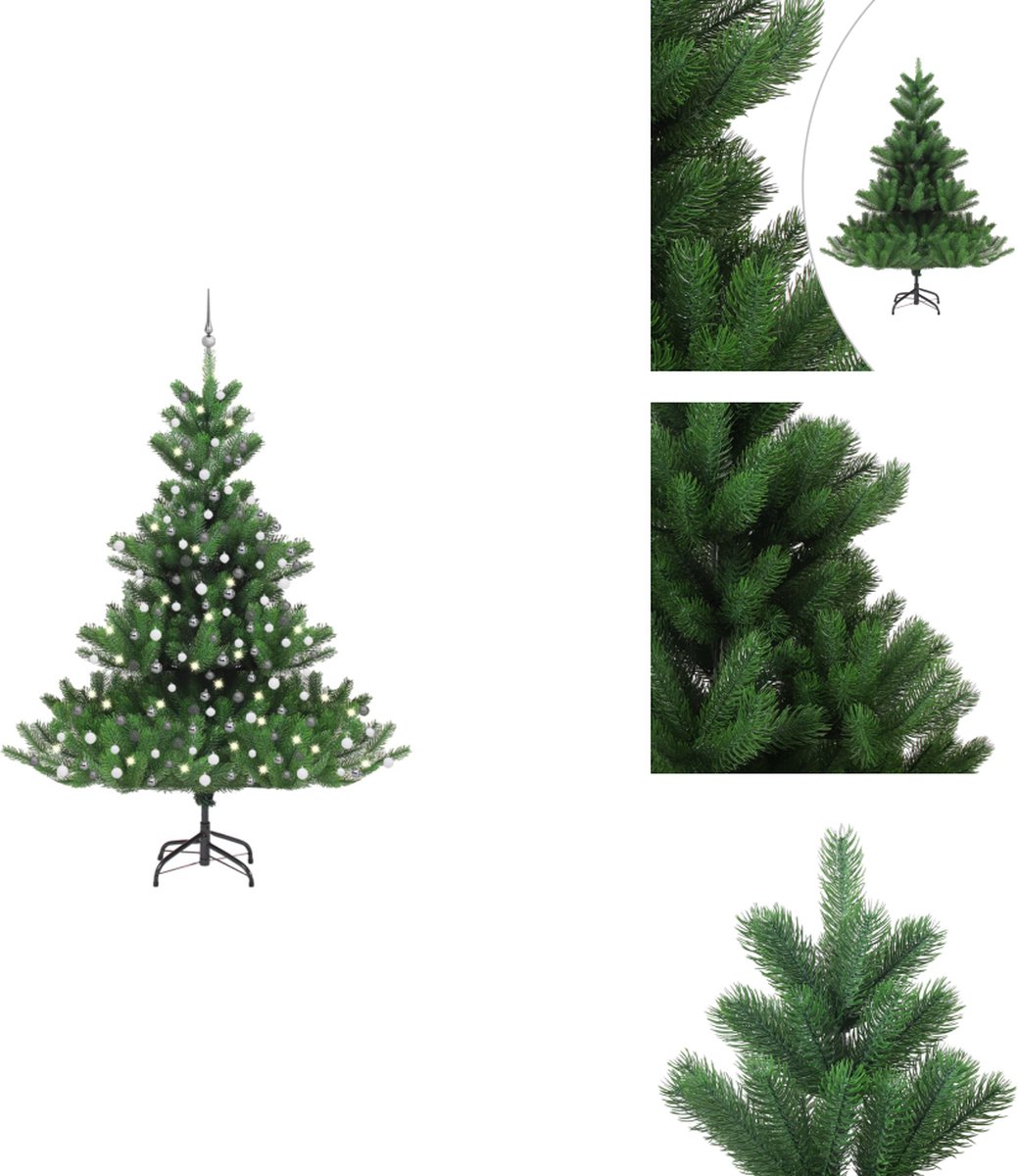 vidaXL Kunstkerstboom Nordmann 240 cm groen met LED's