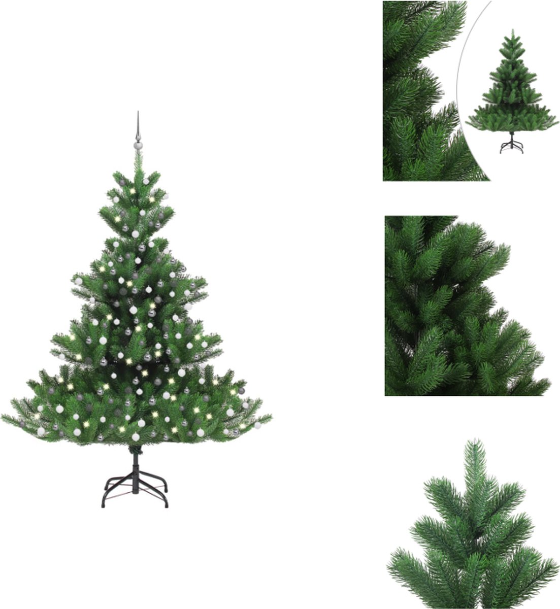 vidaXL Kunstkerstboom Nordmann 240 cm groen met LED's