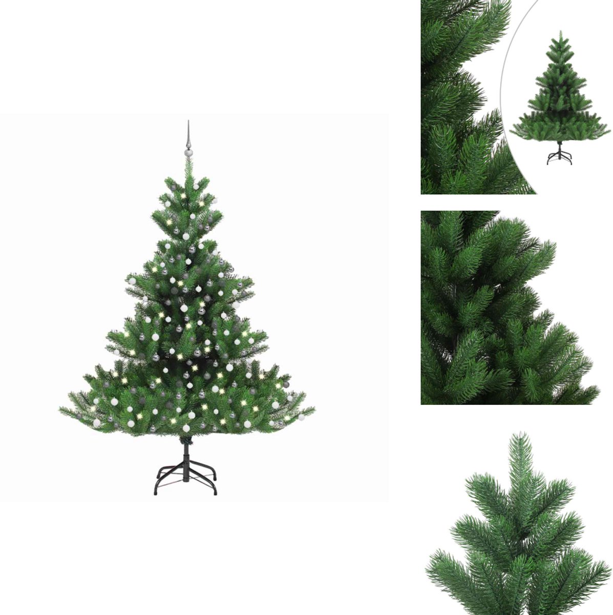 vidaXL Kunstkerstboom Nordmann 240 cm groen met LED's