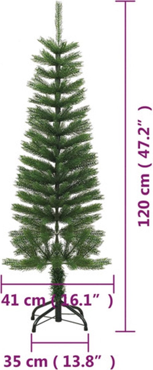 vidaXL Kunstkerstboom PE Smal 120 cm met Standaard