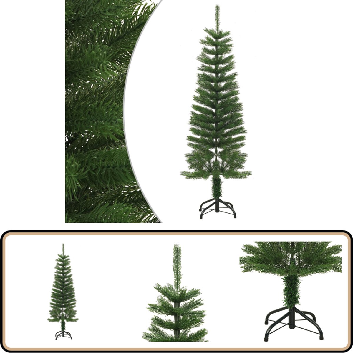 vidaXL Kunstkerstboom PE Smal 120 cm met Standaard