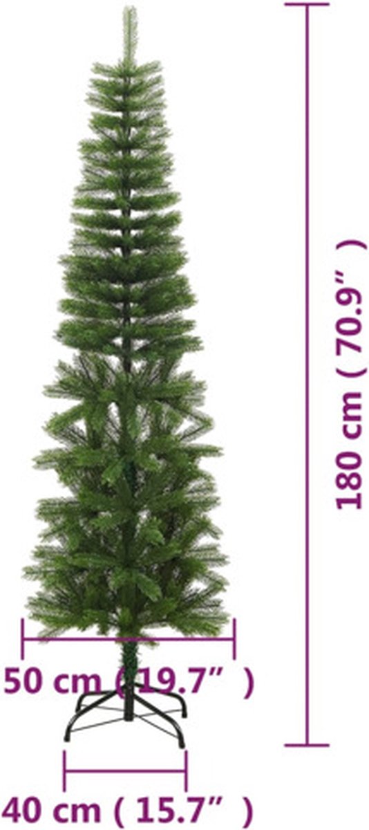 vidaXL Kunstkerstboom PE Smal 180 cm Met Standaard