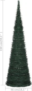 vidaXL Kunstkerstboom Pop-up 150 cm Groen