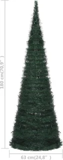 vidaXL Kunstkerstboom Pop-up 180 cm Groen