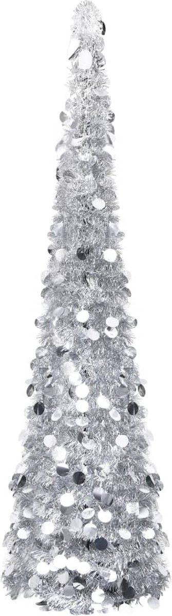 vidaXL Kunstkerstboom pop-up 180 cm zilver PET