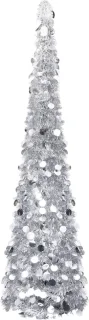 vidaXL Kunstkerstboom pop-up 180 cm zilver PET