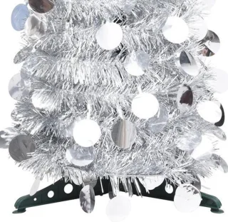 vidaXL Kunstkerstboom pop-up 180 cm zilver PET