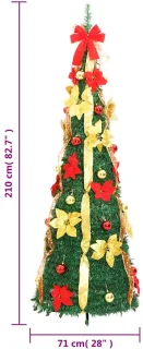 vidaXL Kunstkerstboom Pop-up 210 cm