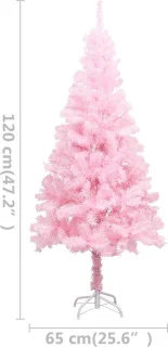 vidaXL Kunstkerstboom PVC 120 cm roze