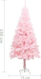 vidaXL Kunstkerstboom PVC 150 cm Roze