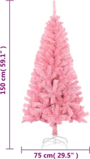 vidaXL Kunstkerstboom PVC 150 cm Roze