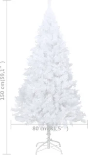 vidaXL Kunstkerstboom PVC 150 cm Wit