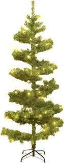 vidaXL Kunstkerstboom PVC 180 cm groen met standaard en verlichting