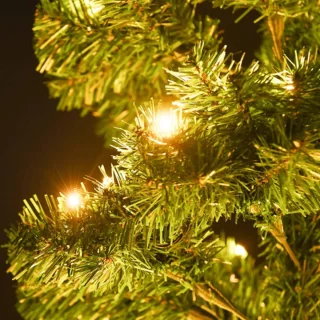 vidaXL Kunstkerstboom PVC 180 cm groen met standaard en verlichting