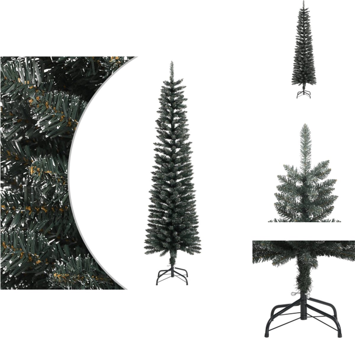 vidaXL Kunstkerstboom PVC 180 cm groen met standaard smal
