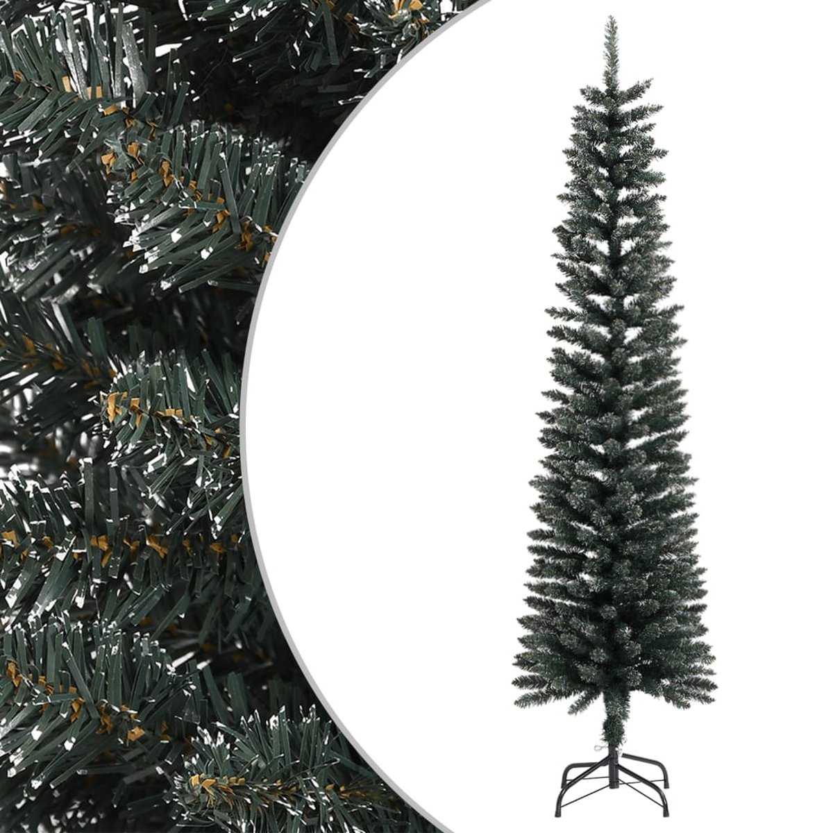 vidaXL Kunstkerstboom PVC 180 cm groen met standaard smal