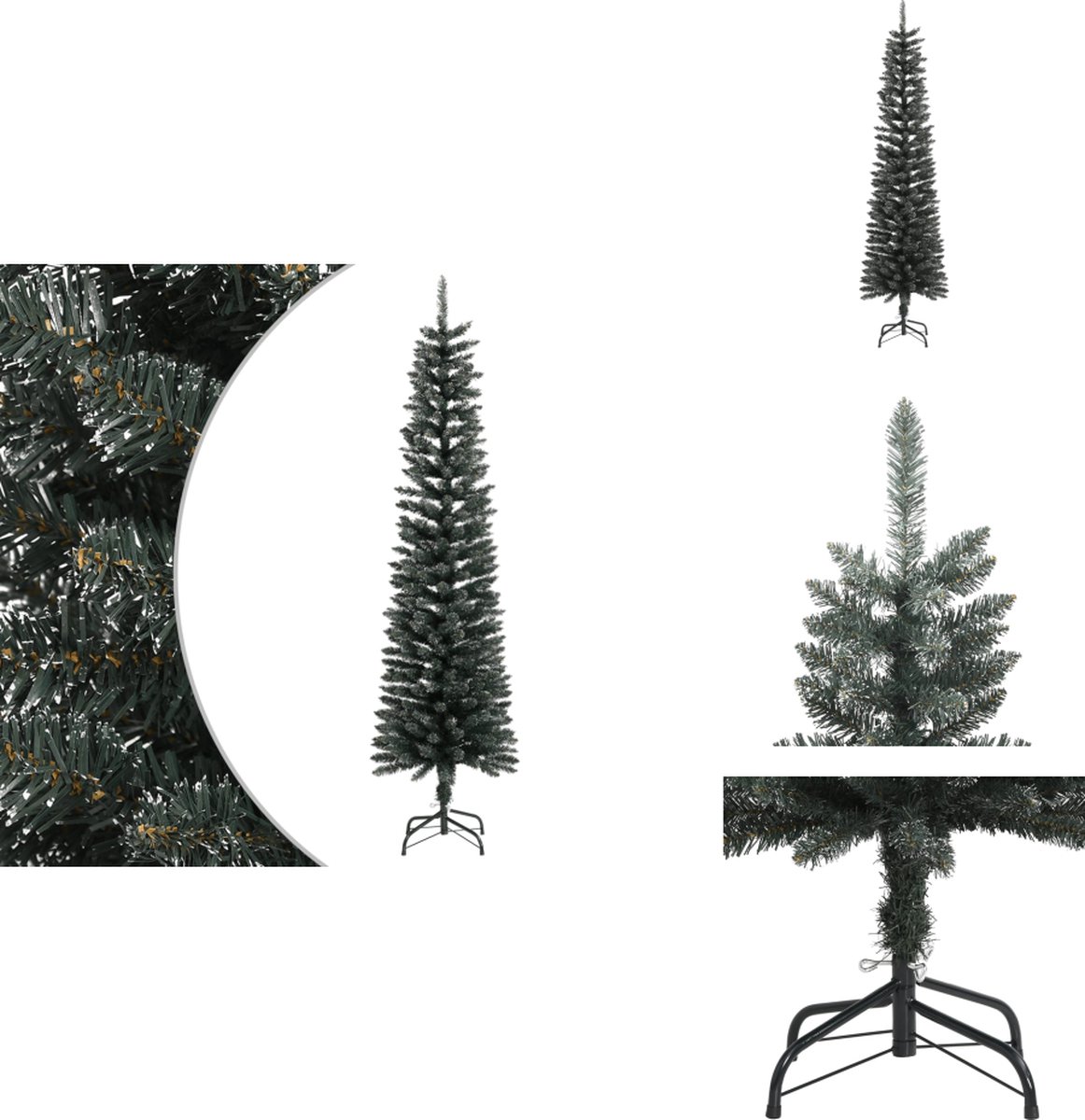 vidaXL Kunstkerstboom PVC 180 cm groen met standaard smal