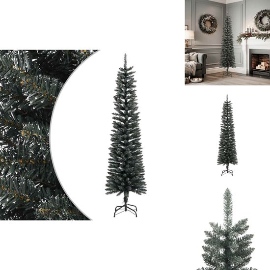 vidaXL Kunstkerstboom PVC 180 cm groen met standaard smal
