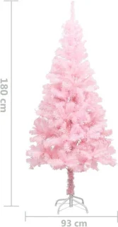 vidaXL Kunstkerstboom PVC 180 cm roze