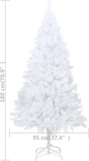 vidaXL Kunstkerstboom PVC 180 cm wit