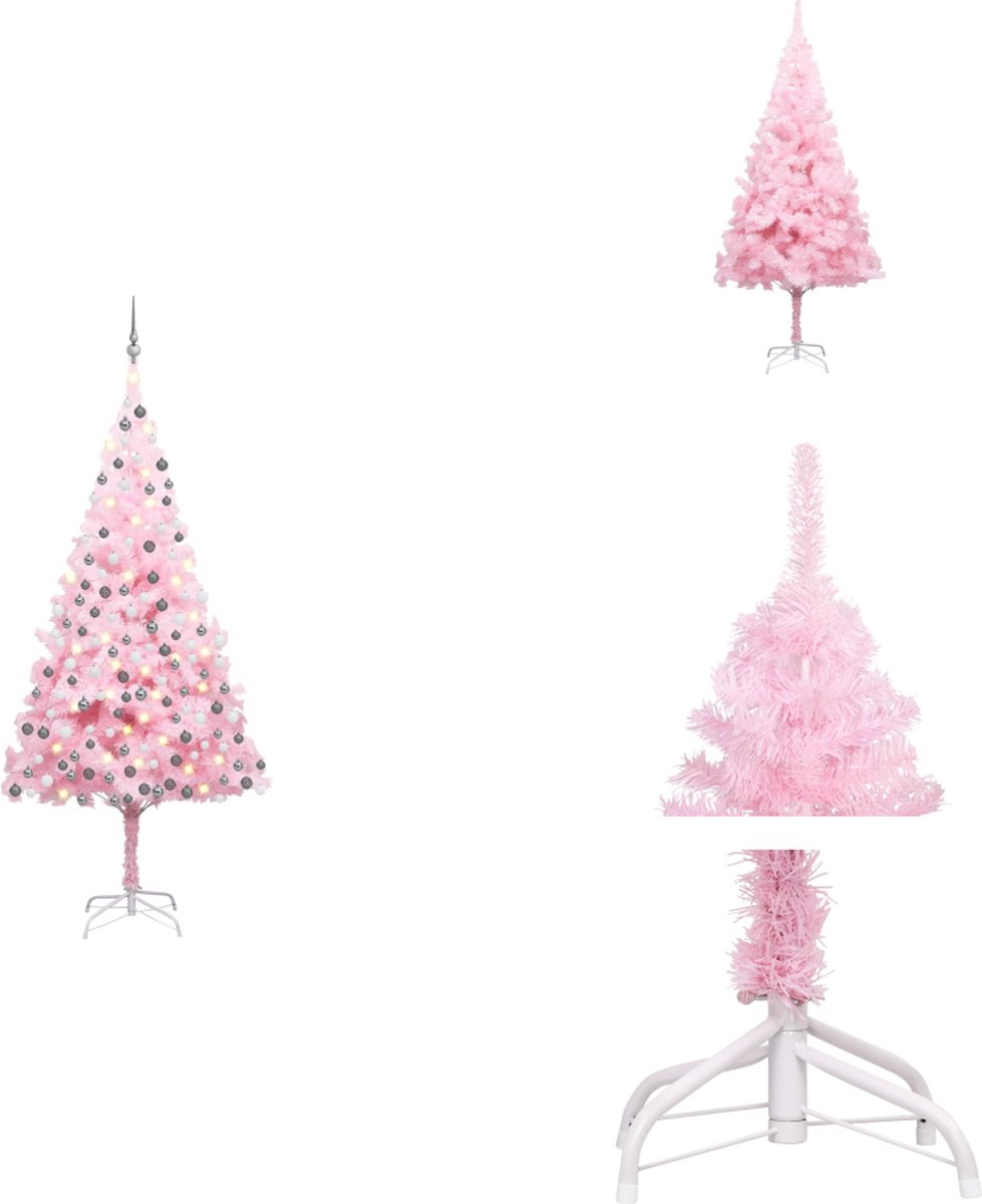 vidaXL Kunstkerstboom PVC 210 cm Roze
