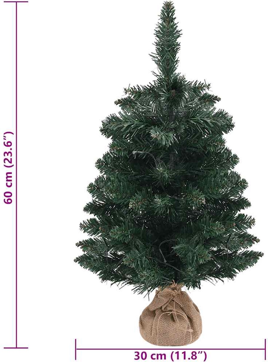 vidaXL Kunstkerstboom PVC 60 cm groen
