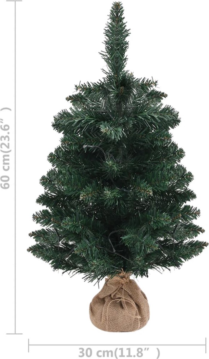 vidaXL Kunstkerstboom PVC 60 cm groen