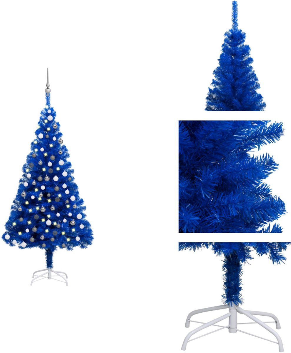 vidaXL Kunstkerstboom PVC blauw 120 cm
