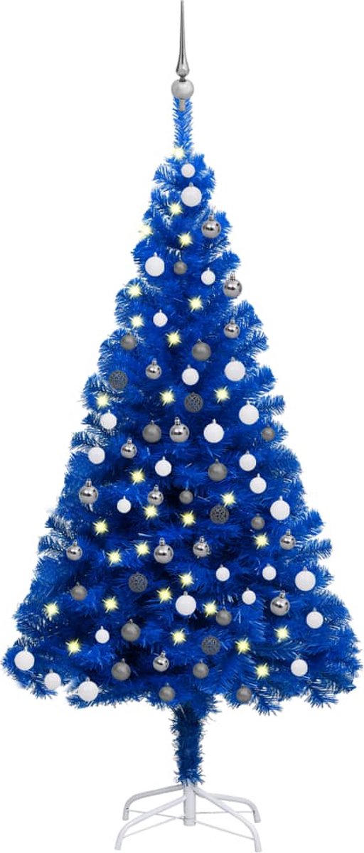 vidaXL Kunstkerstboom PVC blauw 120 cm