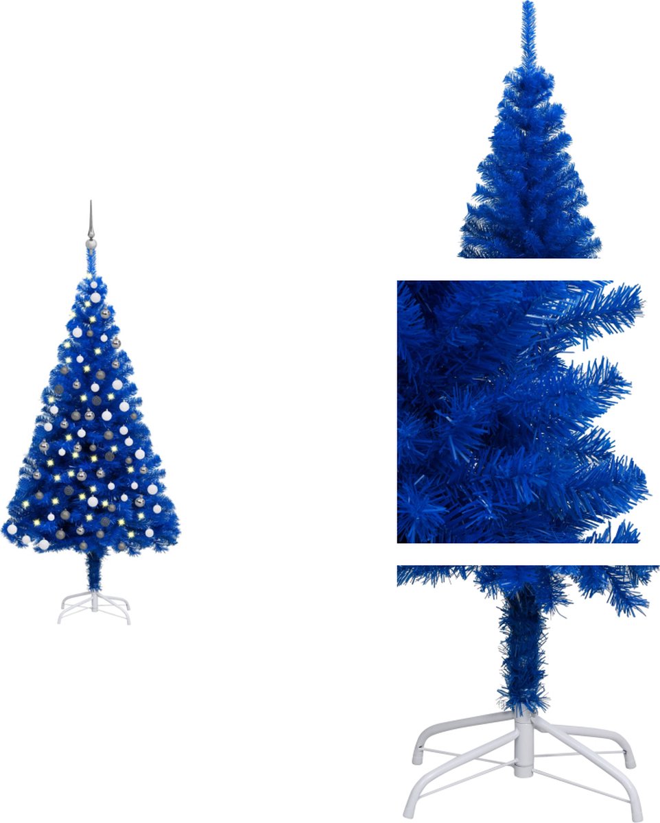 vidaXL Kunstkerstboom PVC blauw 120 cm