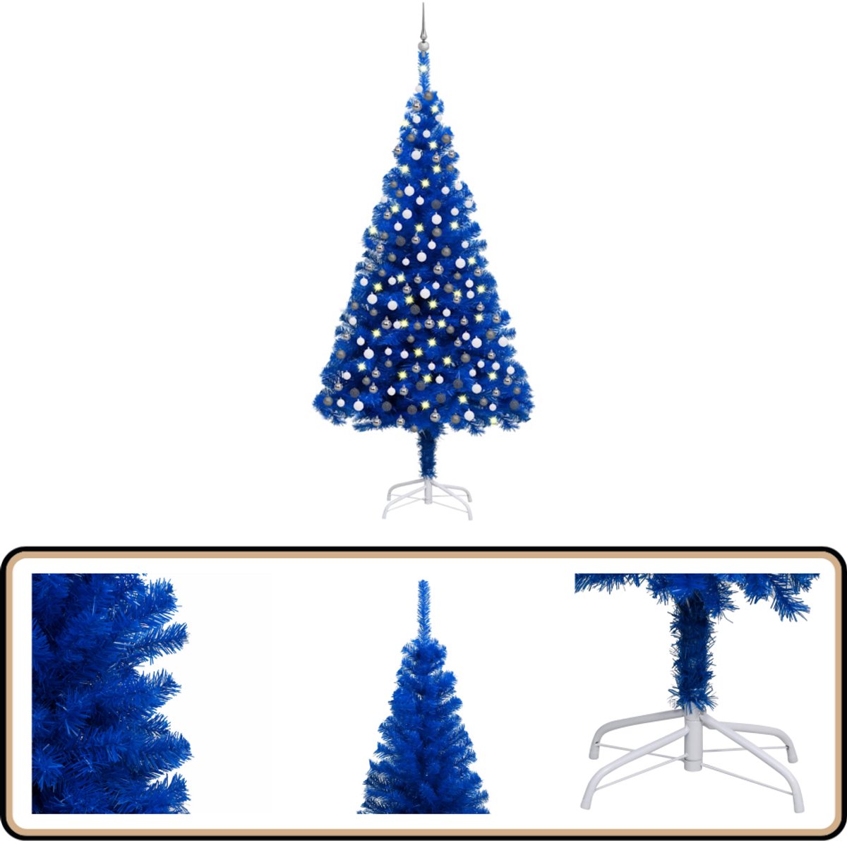 vidaXL Kunstkerstboom PVC blauw 210 cm