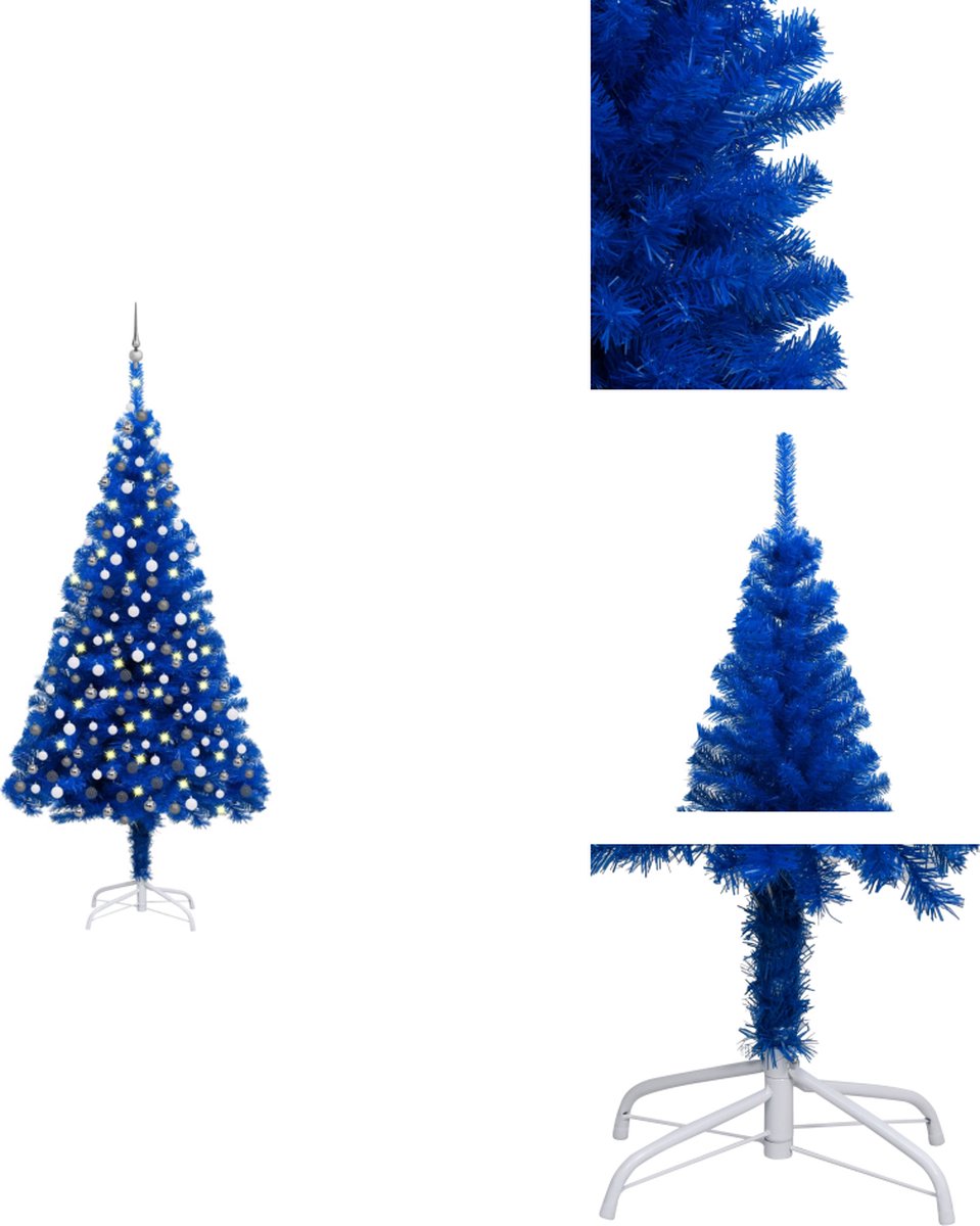 vidaXL Kunstkerstboom PVC blauw 210 cm