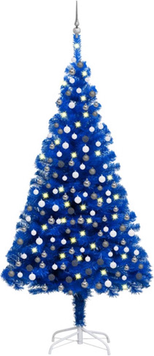 vidaXL Kunstkerstboom PVC blauw 210 cm
