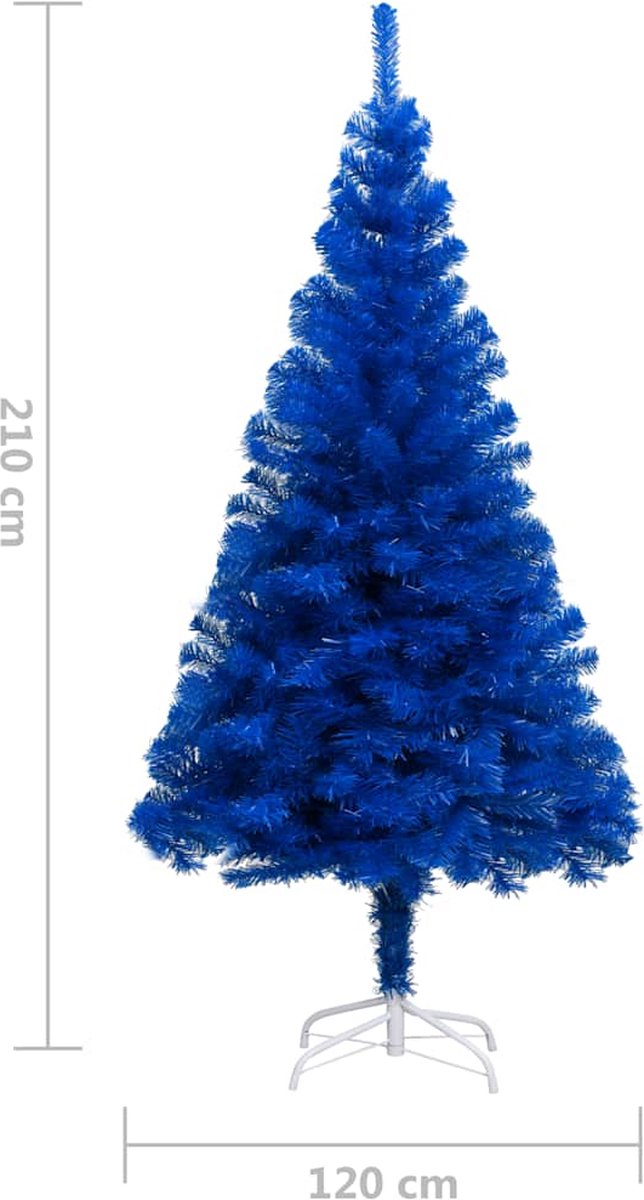 vidaXL Kunstkerstboom PVC blauw 210 cm