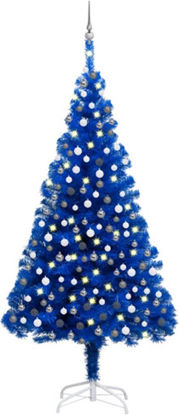 vidaXL Kunstkerstboom PVC blauw 210 cm