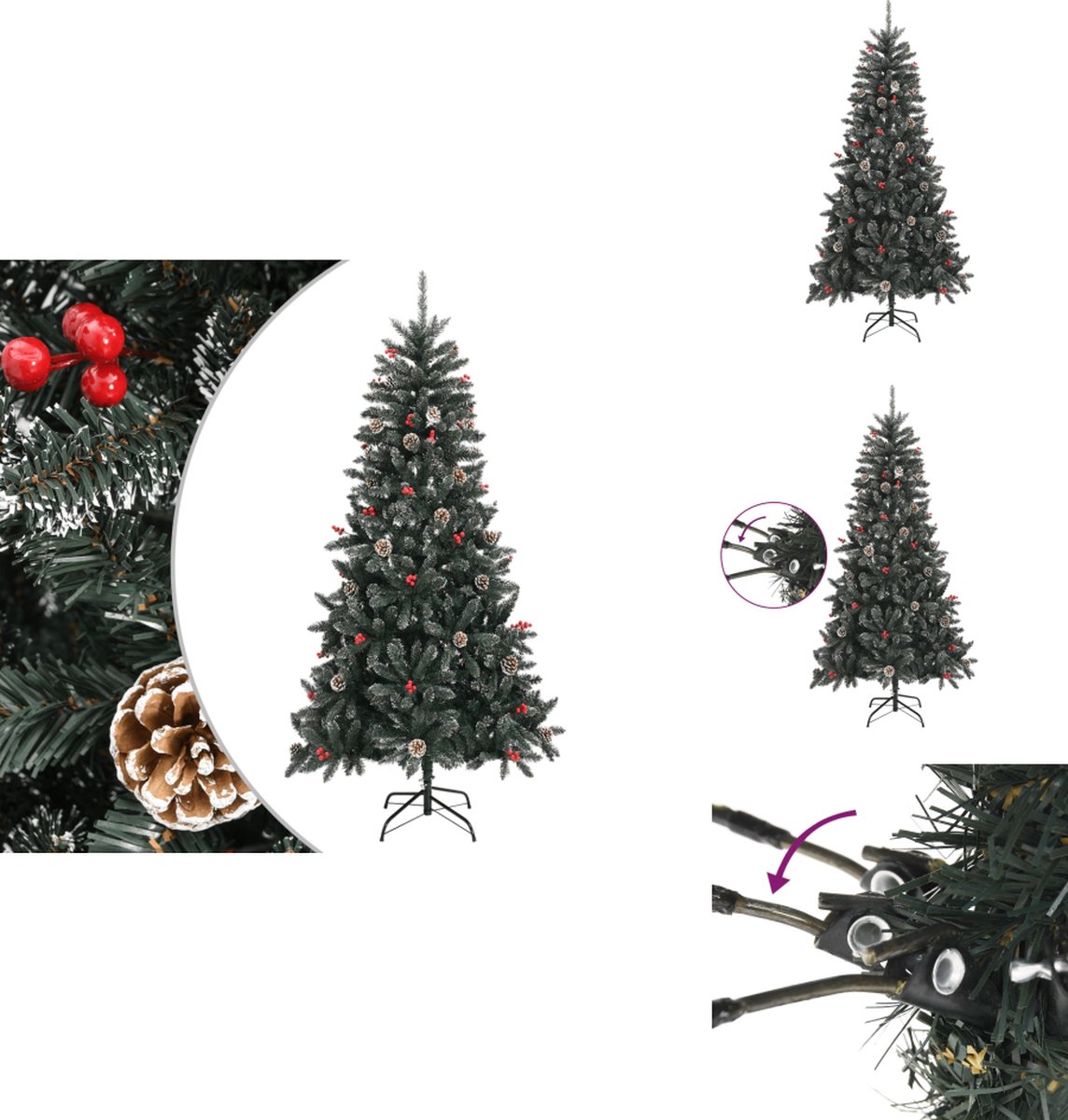 vidaXL Kunstkerstboom PVC met standaard 210 cm groen