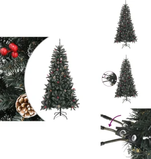 vidaXL Kunstkerstboom PVC met standaard 210 cm groen