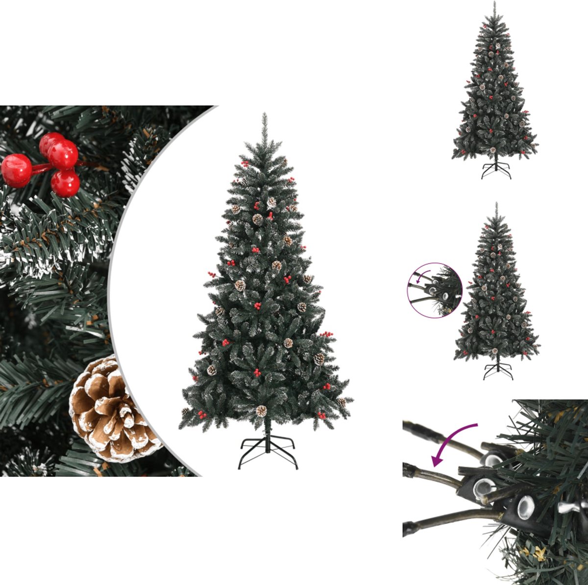 vidaXL Kunstkerstboom PVC met standaard 210 cm groen
