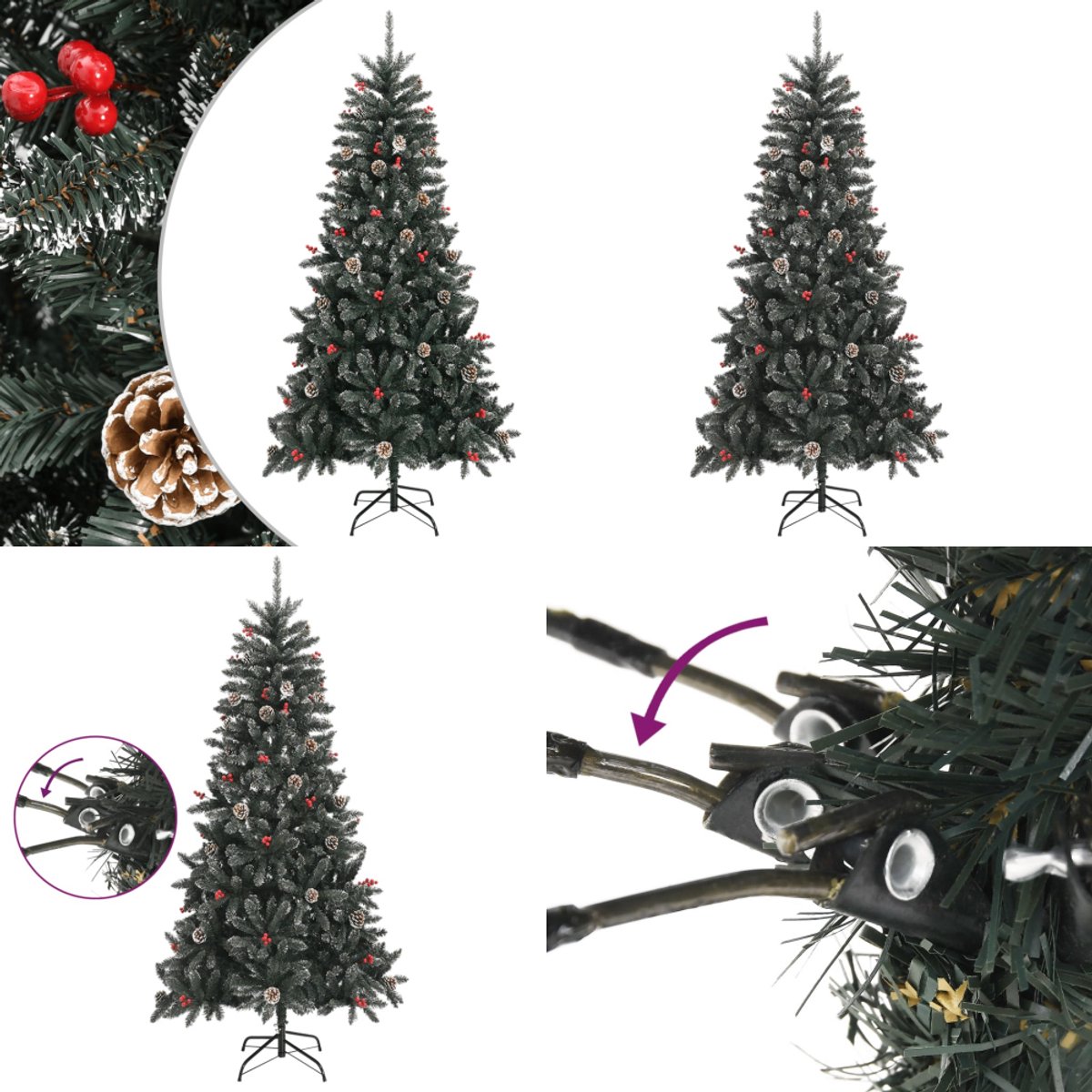 vidaXL Kunstkerstboom PVC met standaard 210 cm groen