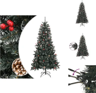 vidaXL Kunstkerstboom PVC met standaard 210 cm groen
