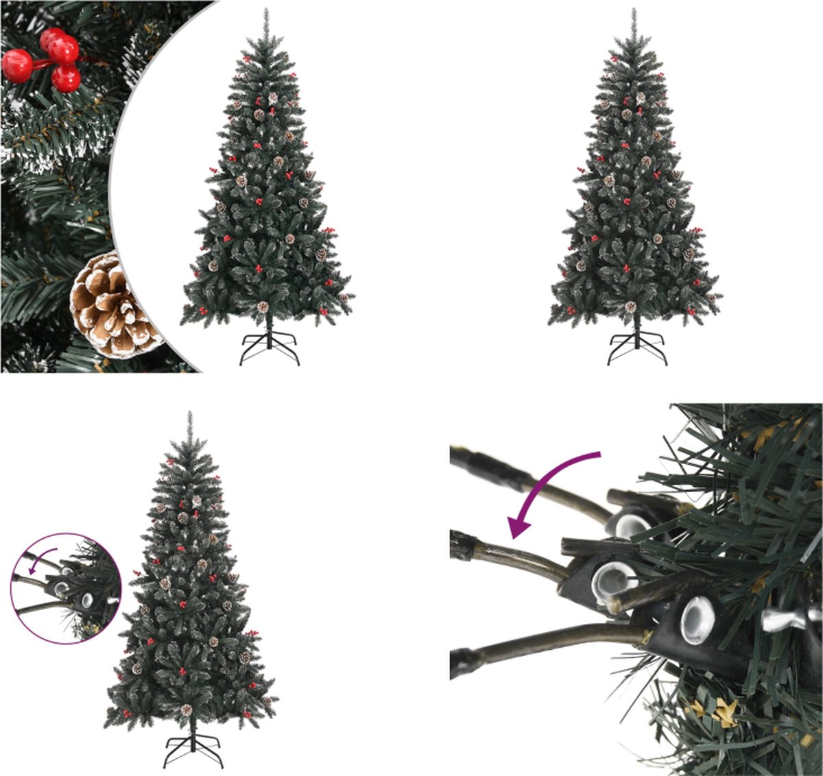 vidaXL Kunstkerstboom PVC met standaard 210 cm groen