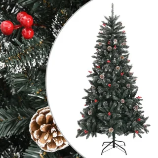 vidaXL Kunstkerstboom PVC met standaard 210 cm groen