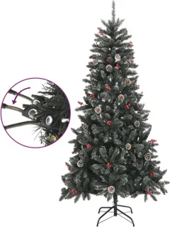 vidaXL Kunstkerstboom PVC met standaard 210 cm groen